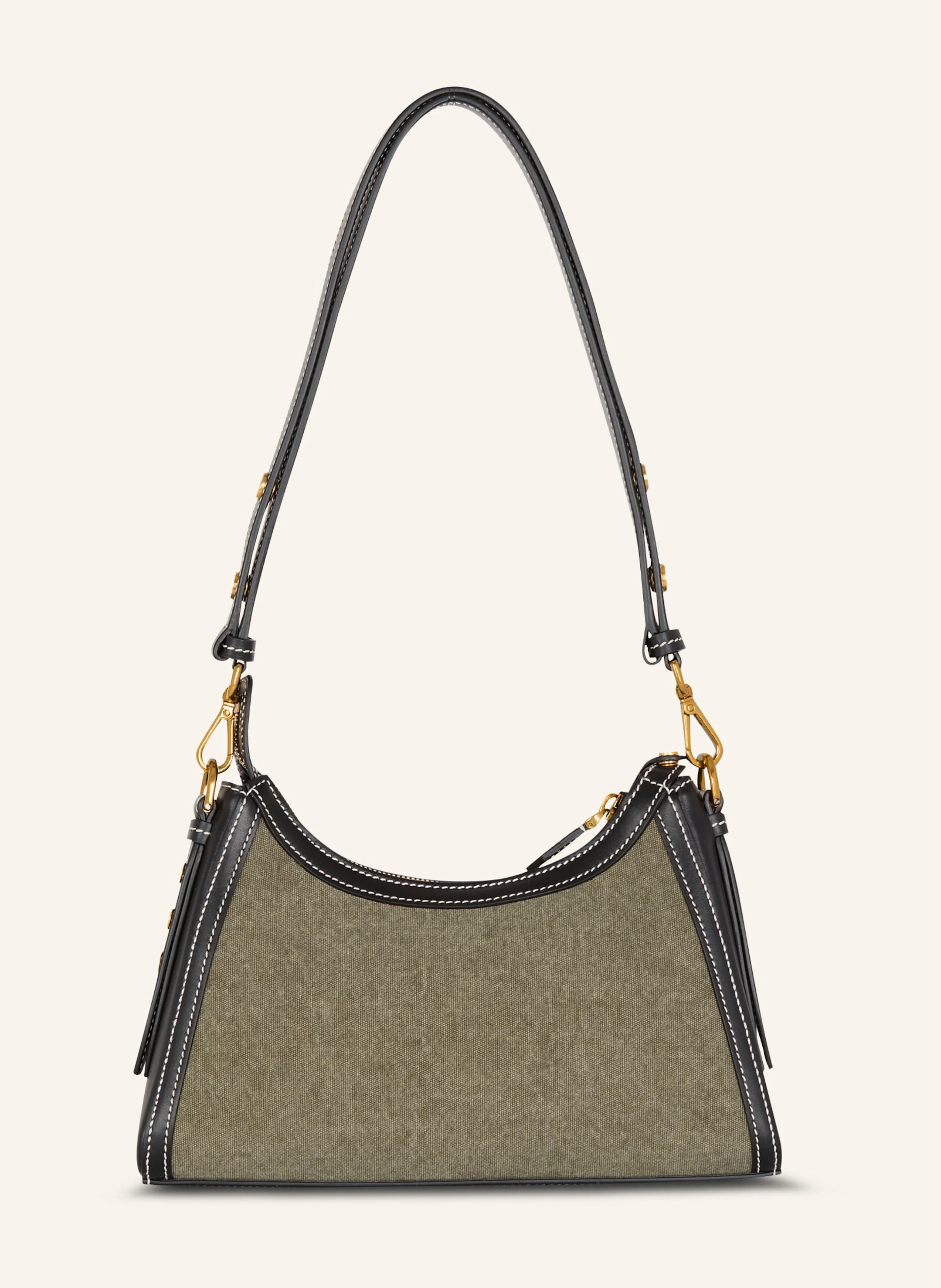 BALMAIN Tasche B-Buzz Hobo aus Leder und Canvas