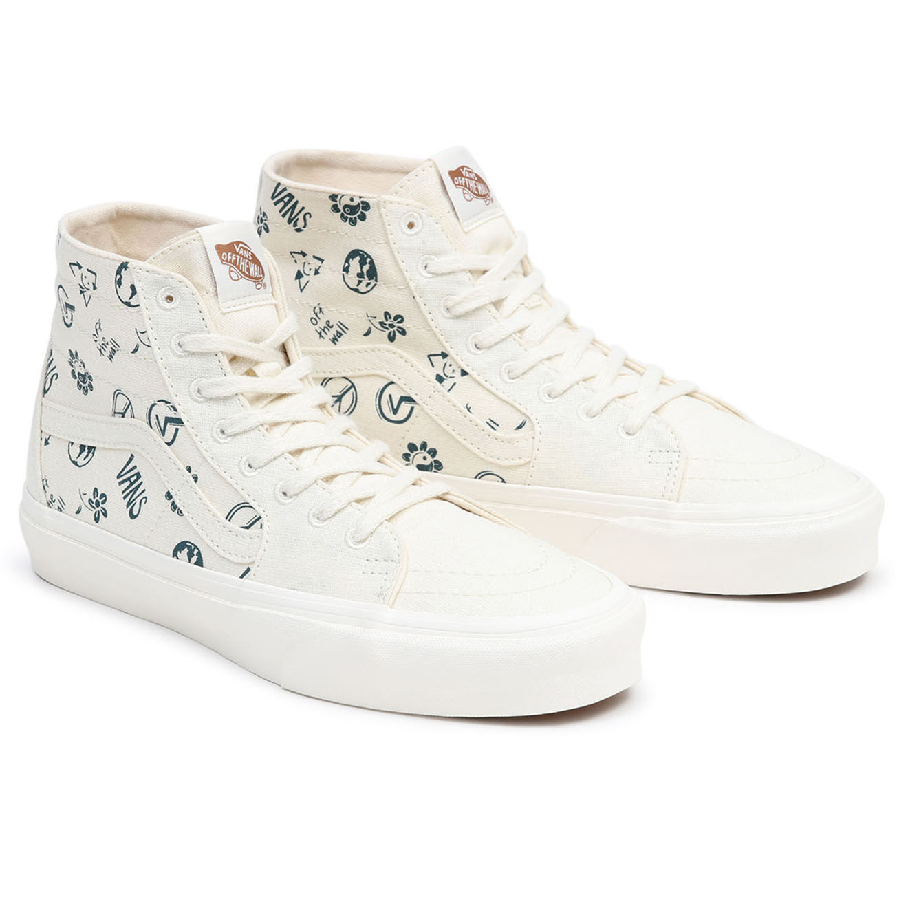 Vans Sneakers en Cuir & Textile SK8-Hi Tapered blanches