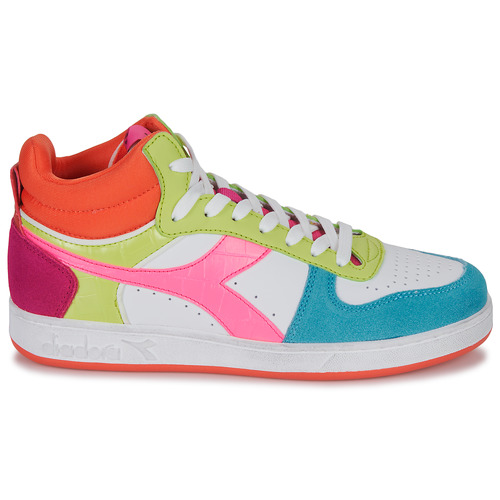 Diadora - MAGIC BASKET DEMI CROCO WN - Blanc / Multicolore