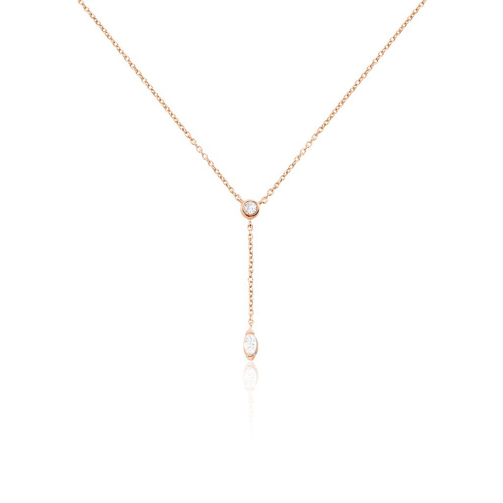 Collier Kenta Argent Rose Oxyde De Zirconium