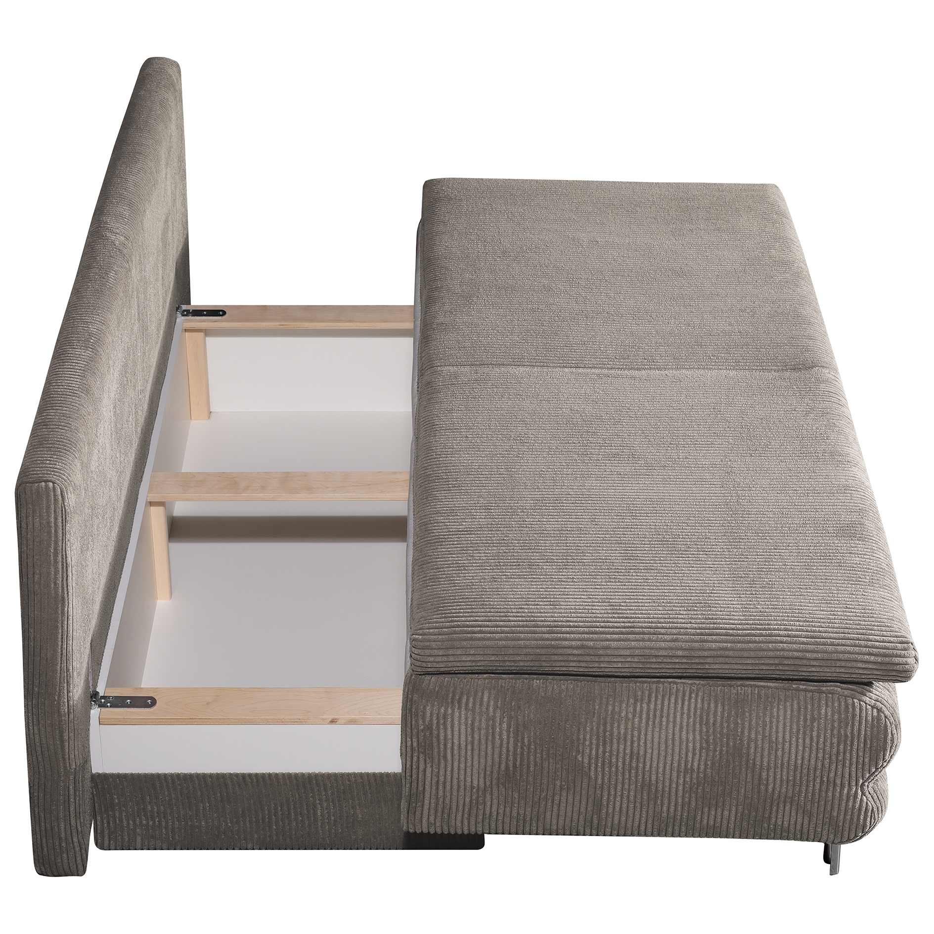 Schlafsofa - hellbraun - mit Staukasten - 194 cm breit