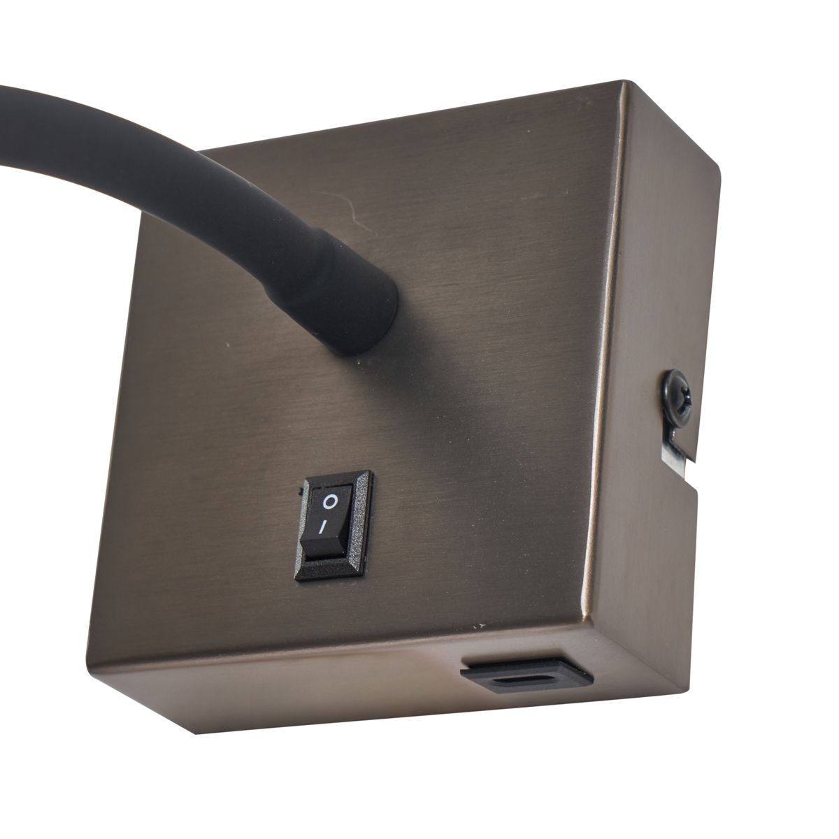 Moderne wandlamp gunmetal met USB-C poort - Gosna