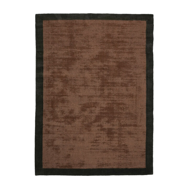 Laagpolig vloerkleed - Lucien Border Roest | Mid-century modern