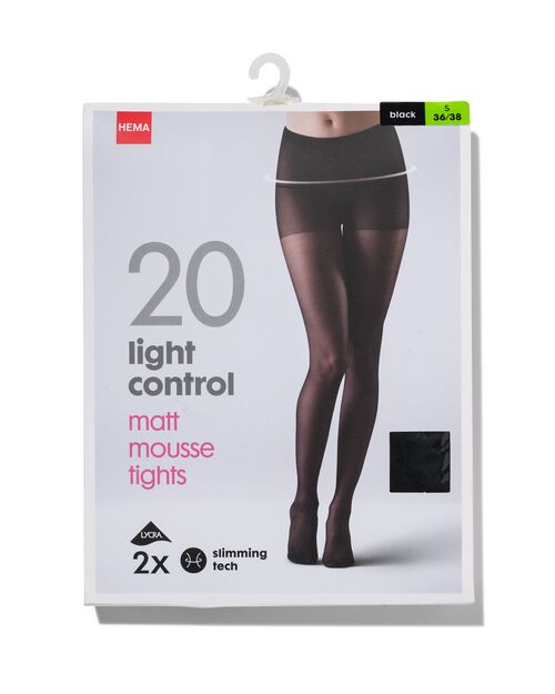 2 collants léger maintien 20 deniers noir