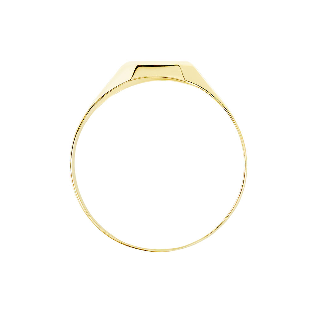 Chevalière Carree Or Jaune Oxyde De Zirconium