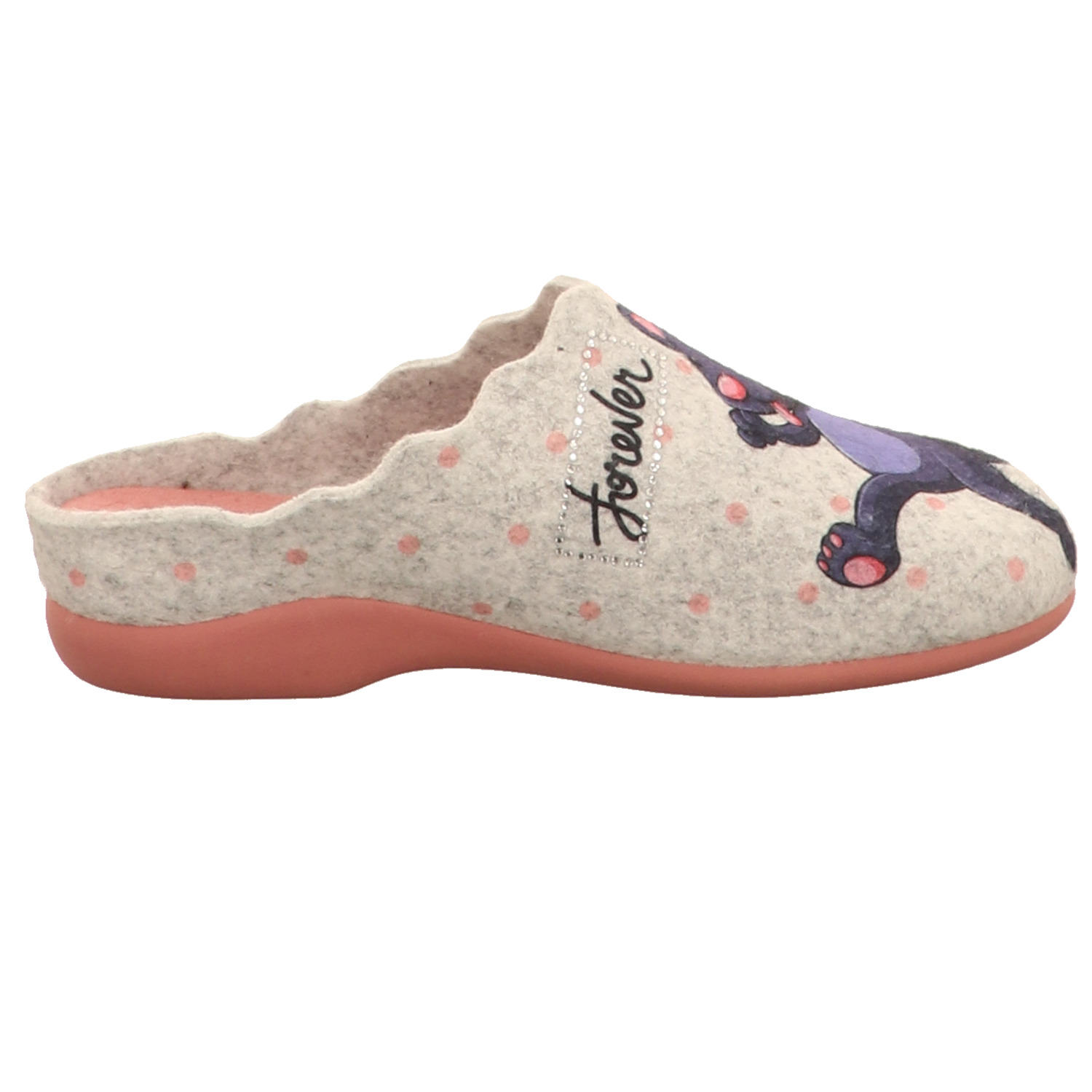 Francesca/o Hausschuh grau rose/pink