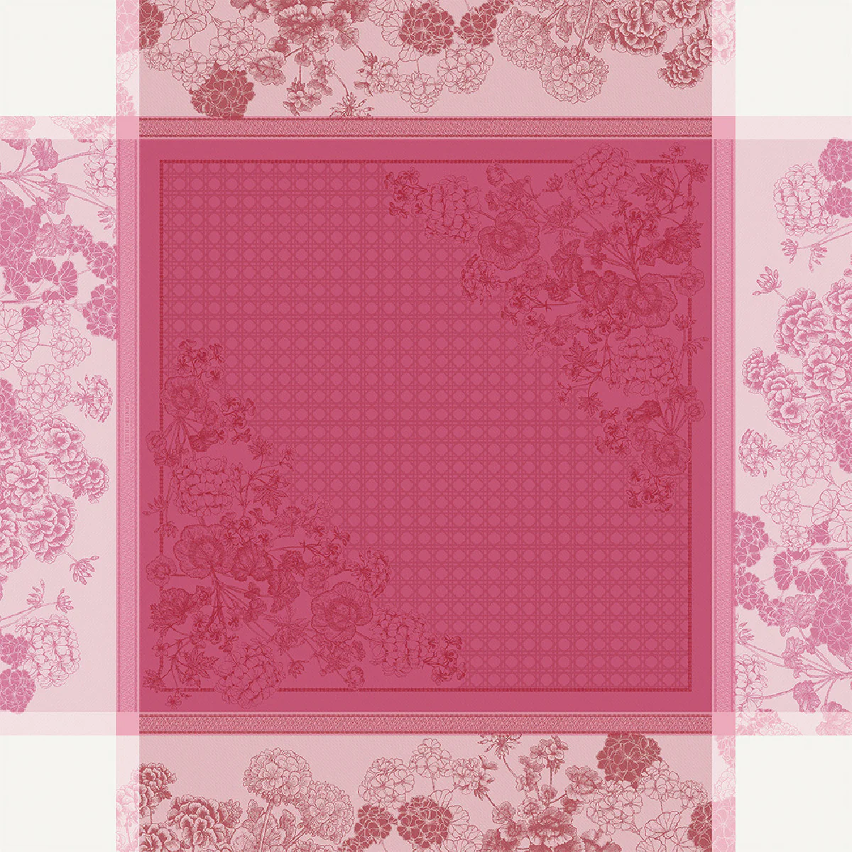 Nappe antitache déperlant pur coton bio rose 175X305 Garnier Thiebaut