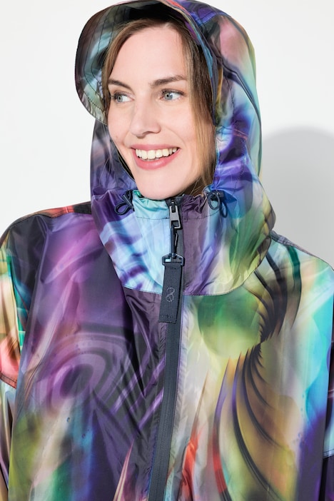 Funktions-Regencape, Unisex, Print, Kapuze