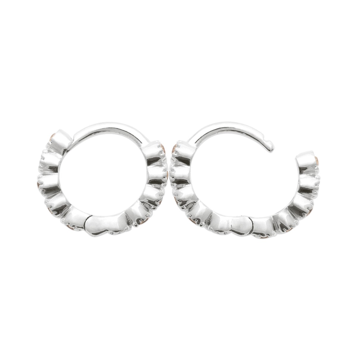 Créoles Brillaxis argent rhodié et oxydes 10mm