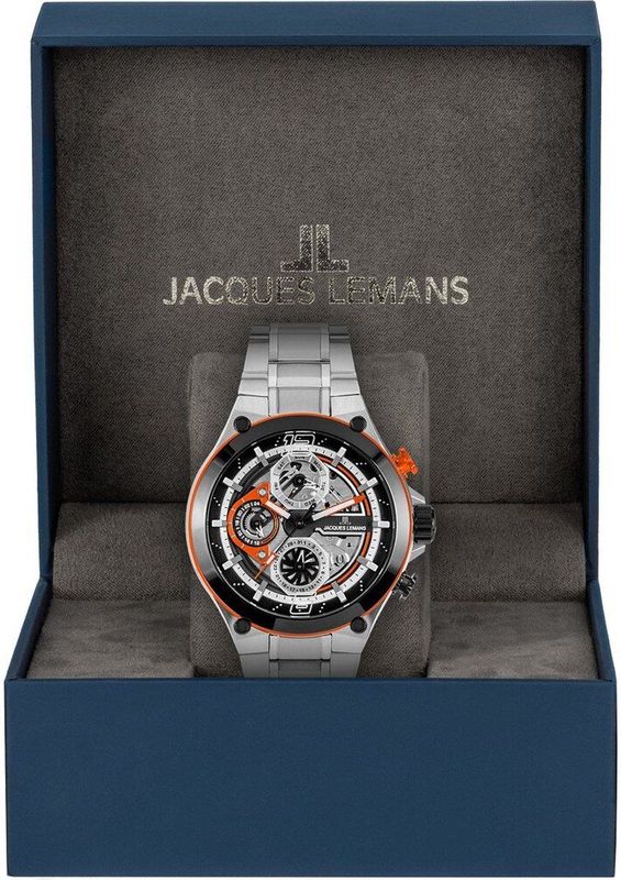 Jacques Lemans - 1-2150E - Sport - Polshorloge - Zilver - RVS - Multifunctie