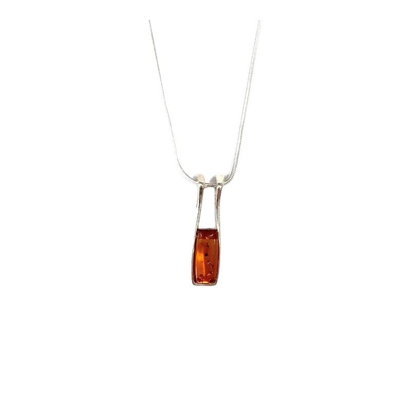 Collier argent ambre