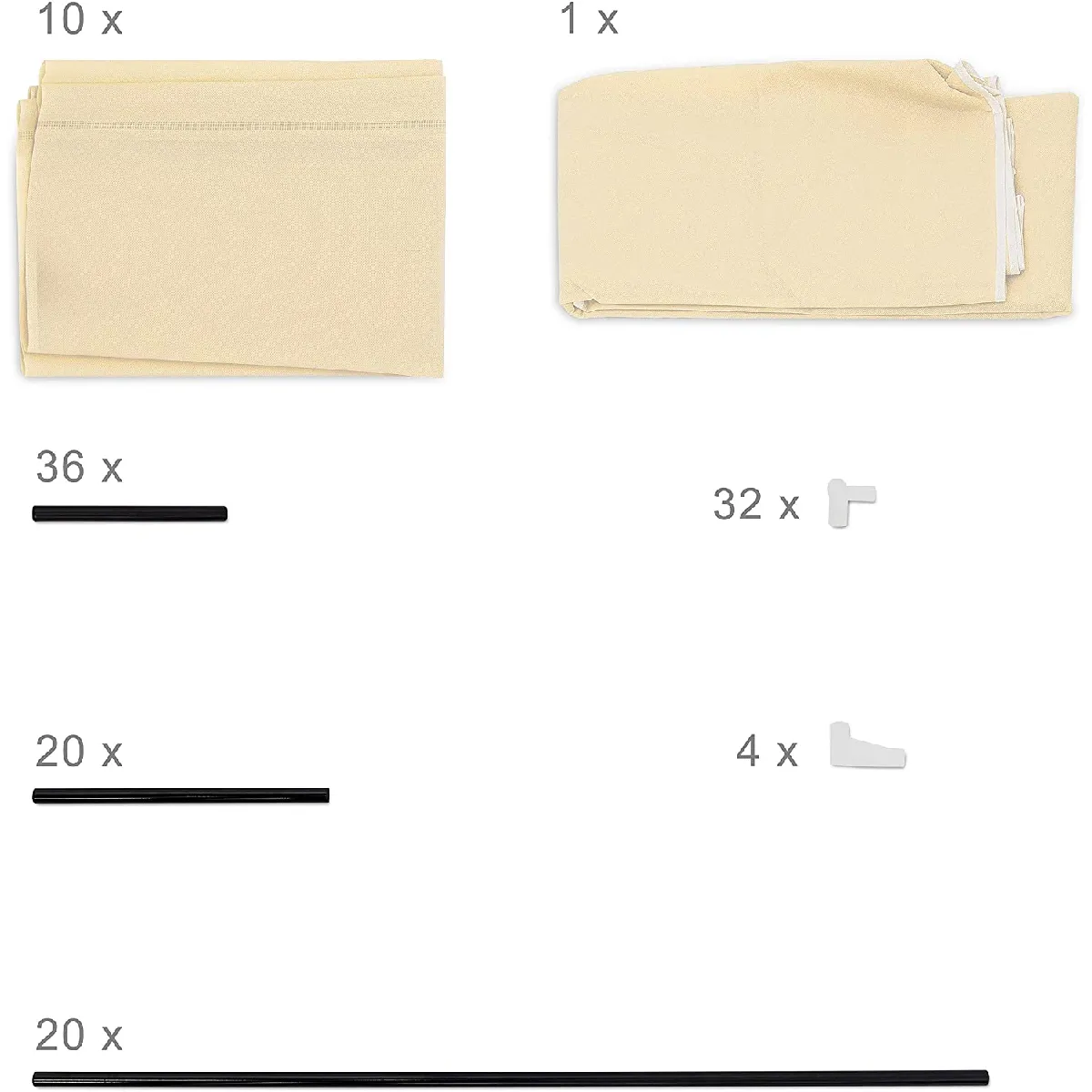 Helloshop26 Armoire à chaussures tissu - 161 cm - Beige