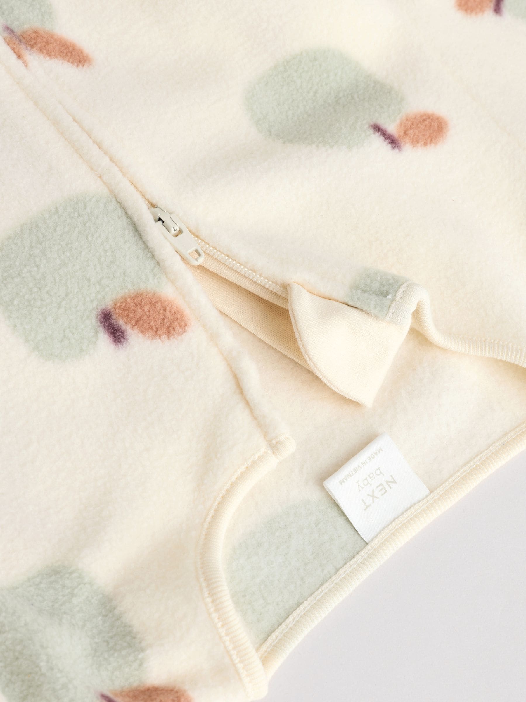 Grijs-groen - Set van 2 baby-onesies van microfleece met tweewegrits