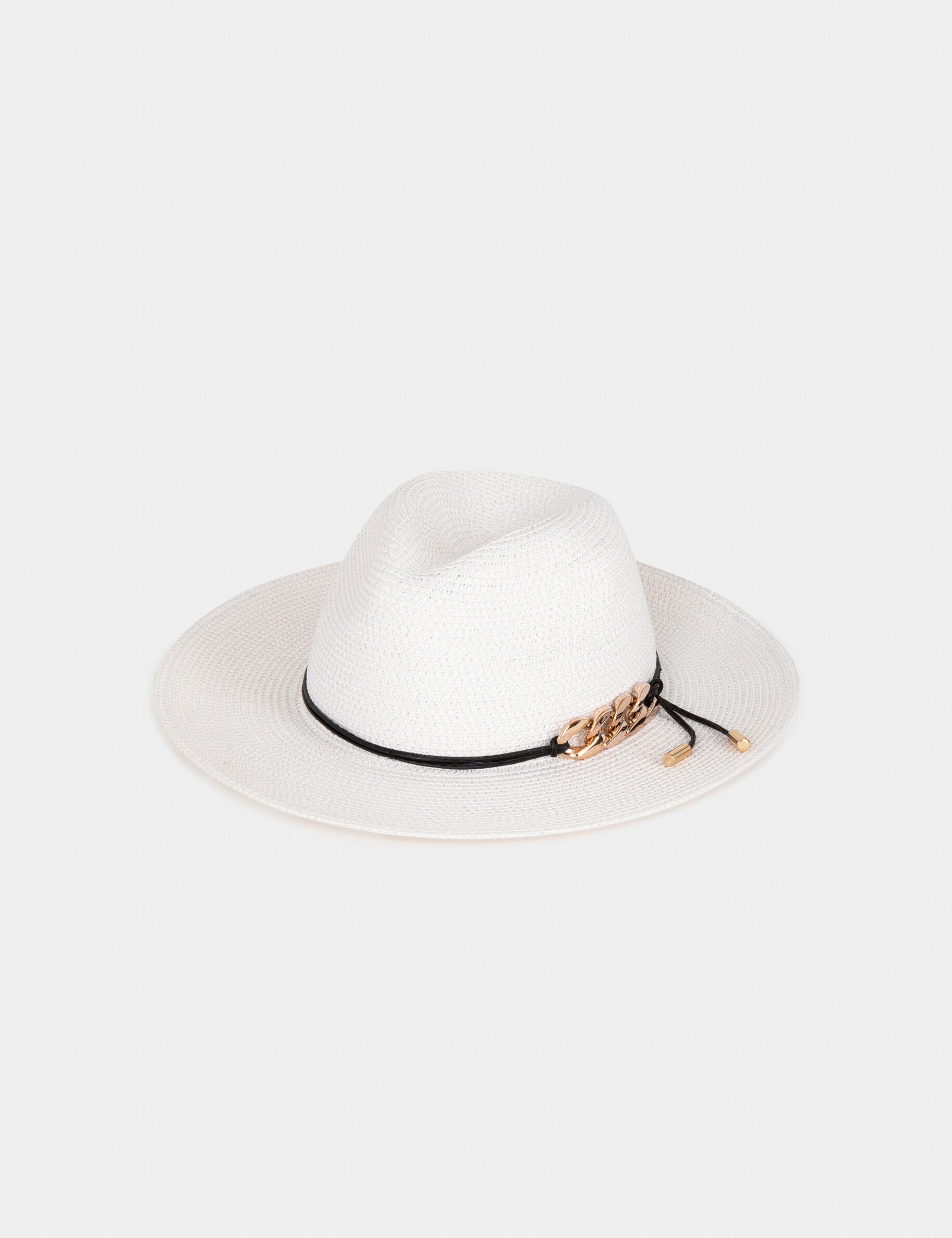 Chapeau de soleil ornement métallique blanc femme - blanc