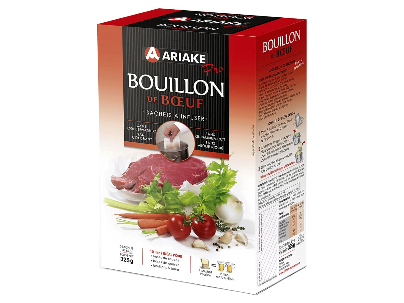 Bouillon de bœuf à infuser - 5 x 2 litres - Ariake