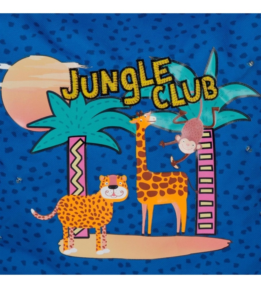 Mochila pequena Enso Jungle Club com rodinhas multicoloridas