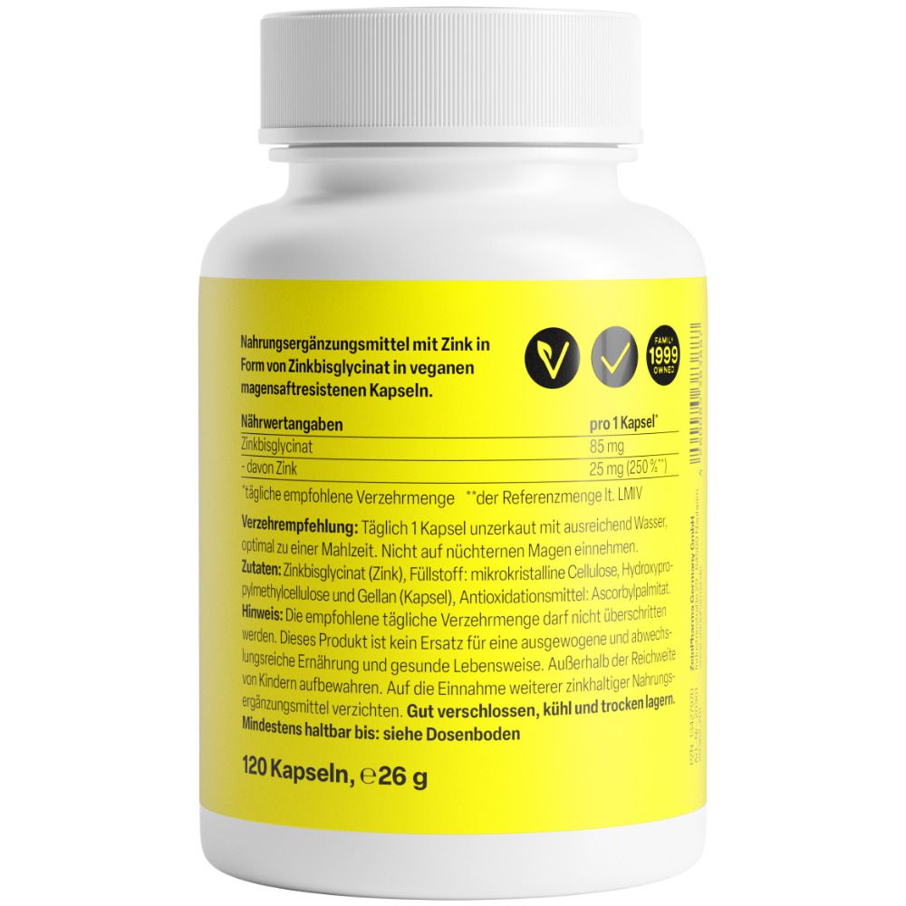 ZeinPharma® Zink Kapseln Chelat 25 mg