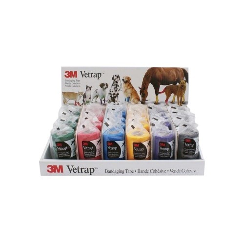 Pacote com 24 bandagens 3M para cavalos, multicoloridas.