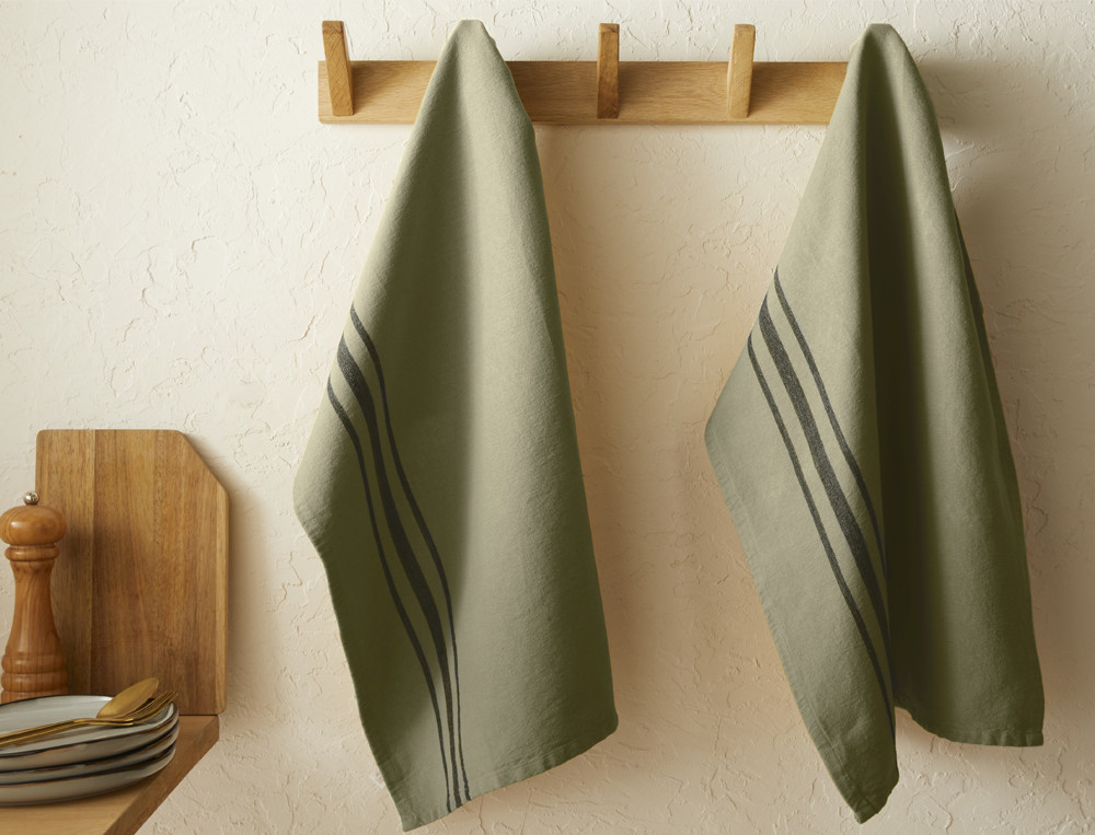 Lot de 2 torchons unis-Au comptoir