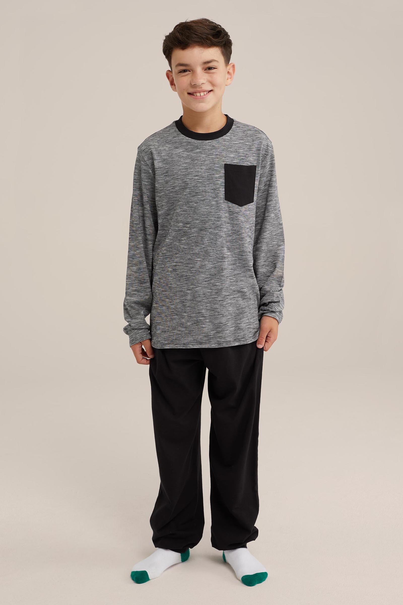 Jongens pyjamaset met dessin WE Fashion Zwart