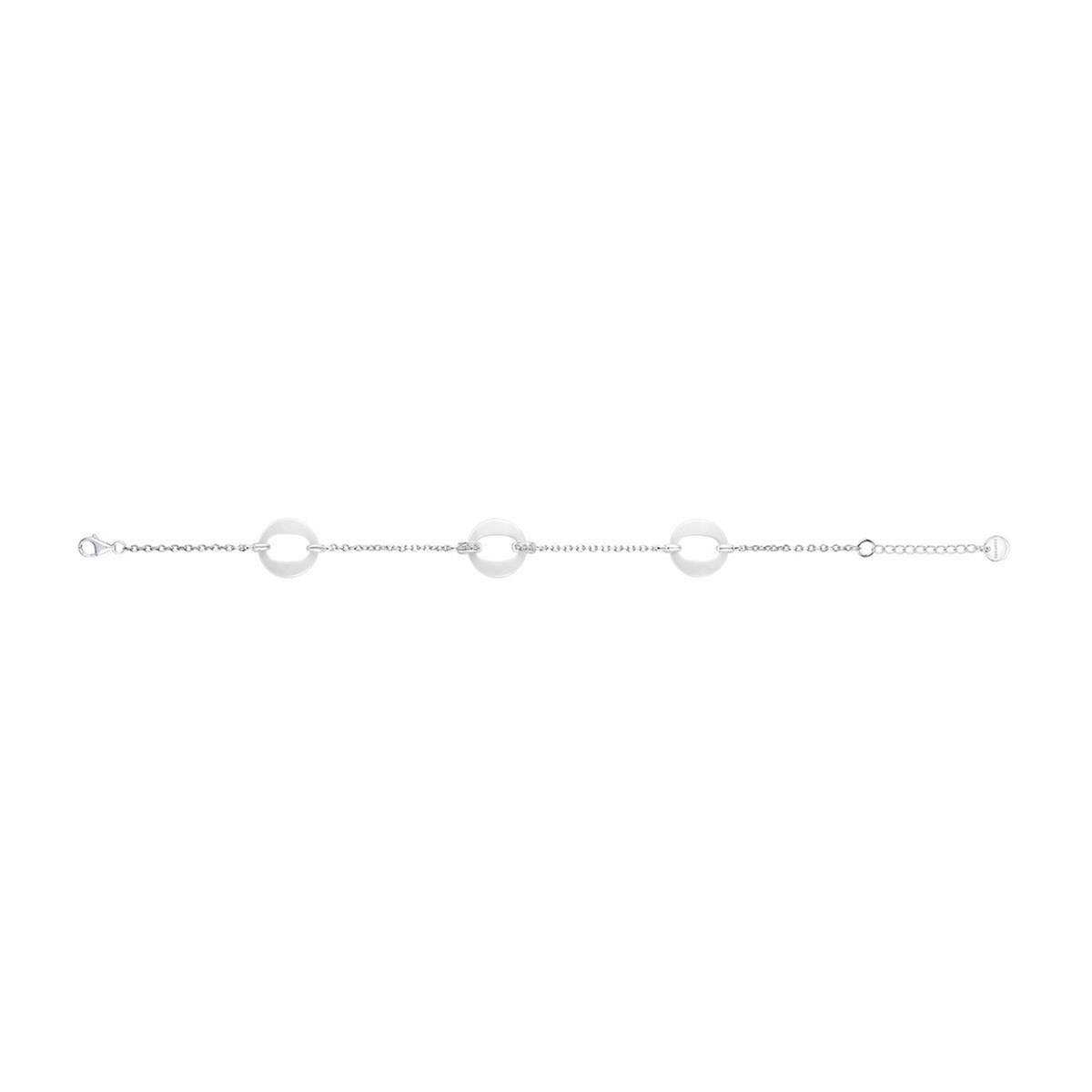 Bracelet souple multi-motifs en Argent 925 millièmes et céramique - blanc brillant