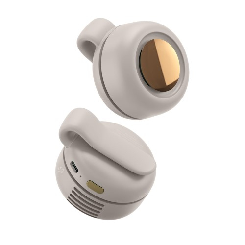 900mAh Mini USB Hand Ventilator Wiederaufladbarer Lüfter mit Gürtelclip - Beige