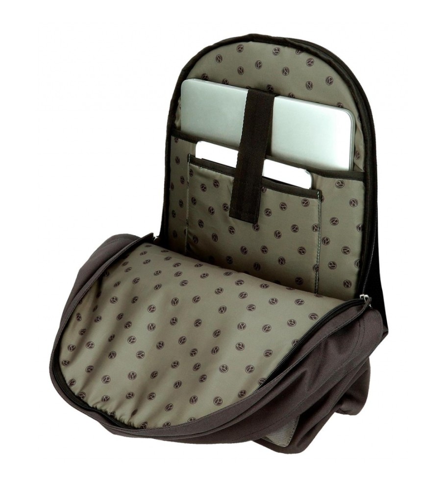 Mochila para laptop adaptável Pepe Jeans Cody com dois compartimentos, preta.