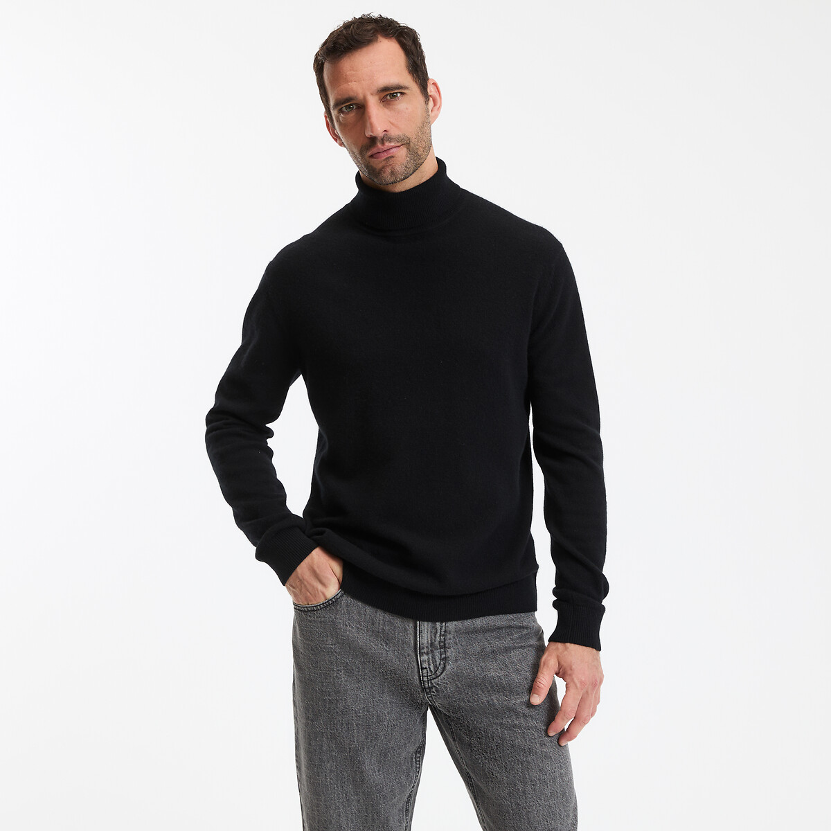 COLEÇÕES LA REDOUTE<br>Suéter de gola alta em cashmere, fabricado na Europa
