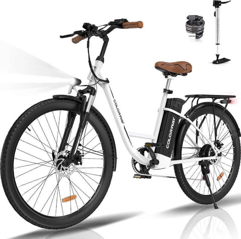 Colorway - BK31 - Elektrische Fiets - 28 Inch - Damesfiets - E-Bike met 36V 15Ah Lithium Batterij - 250W Motor - 7 Versnellingen - IP54 Waterdicht