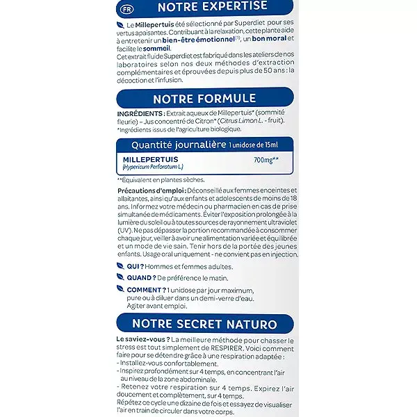 Superdiet Millepertuis Bio 20 unidoses