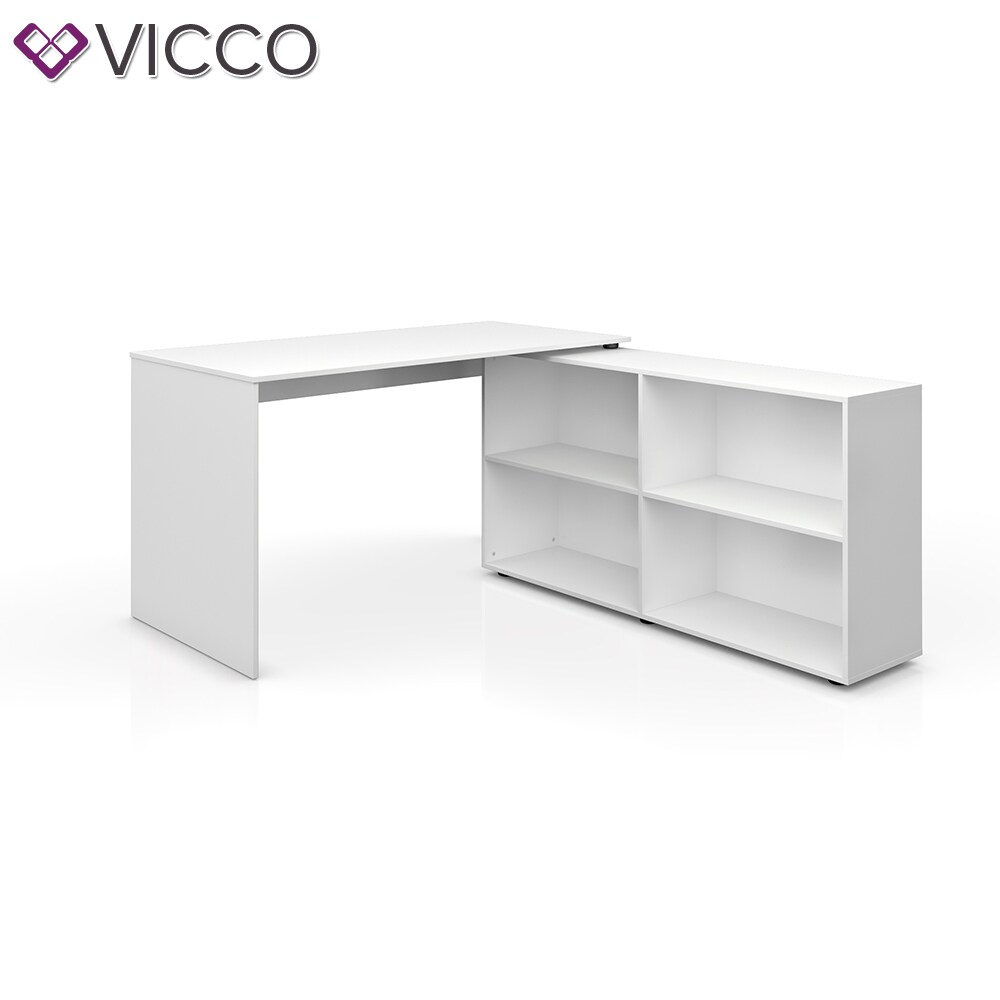 Vicco Eckschreibtisch FlexPlus Computer Bürotisch PC SchreibtischWeiß
