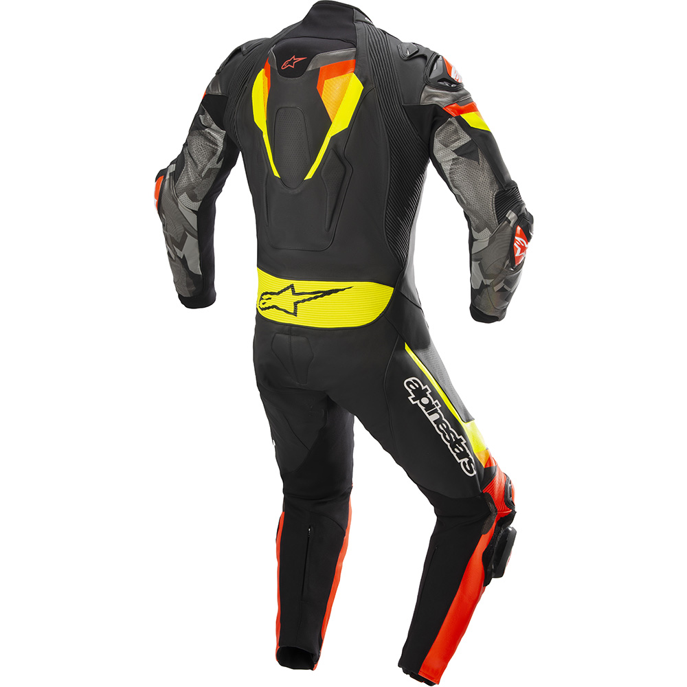 Alpinestars - Combinaison Atem V4 - 1 Pièce Noir / Rouge fluo / Jaune fluo