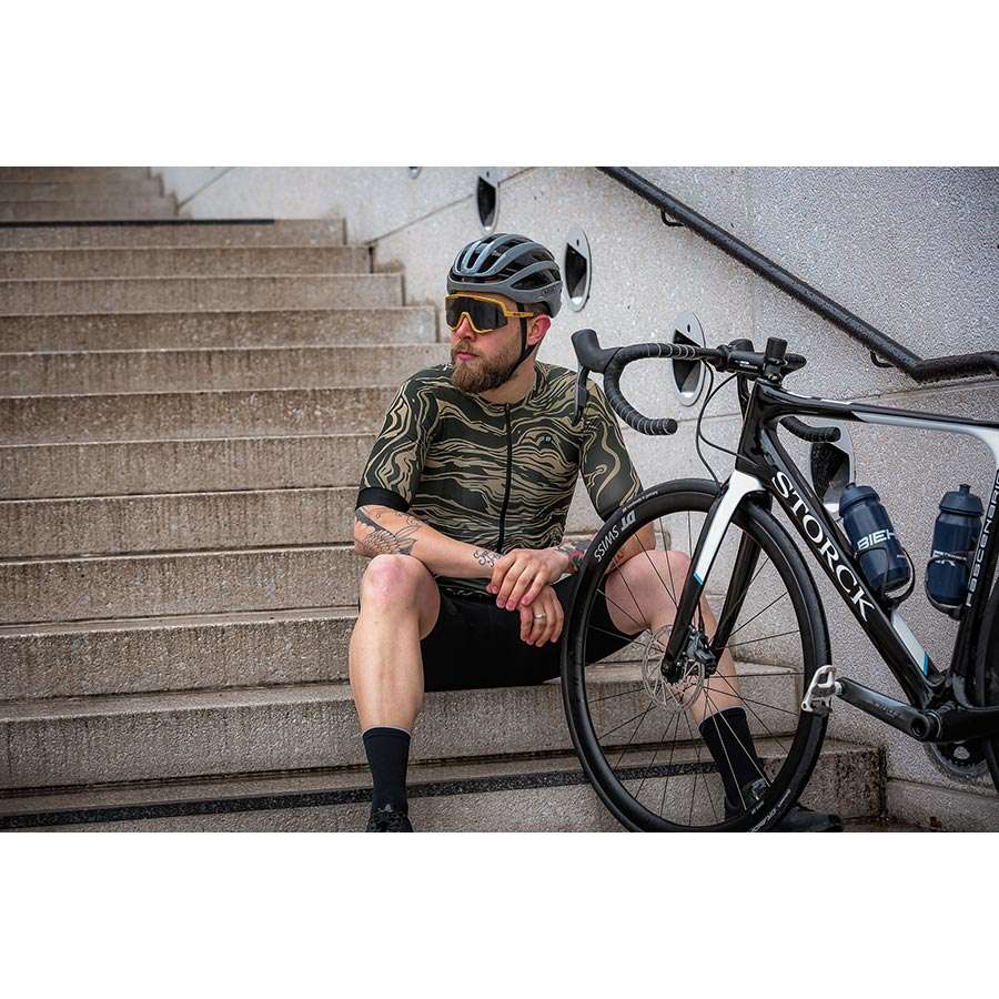 Biehler Supreme Fietsshirt Korte Mouwen Olijfgroen Heren