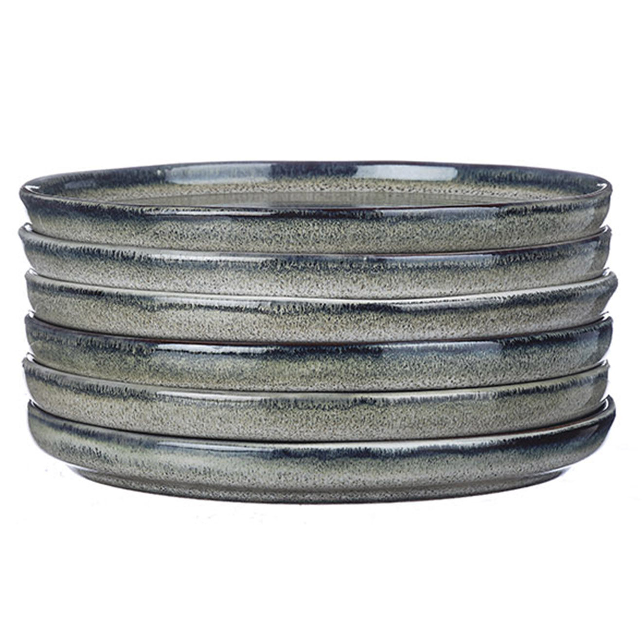 Bjorn 6 Assiettes en Grès Zen gris/bleu - D.17 cm