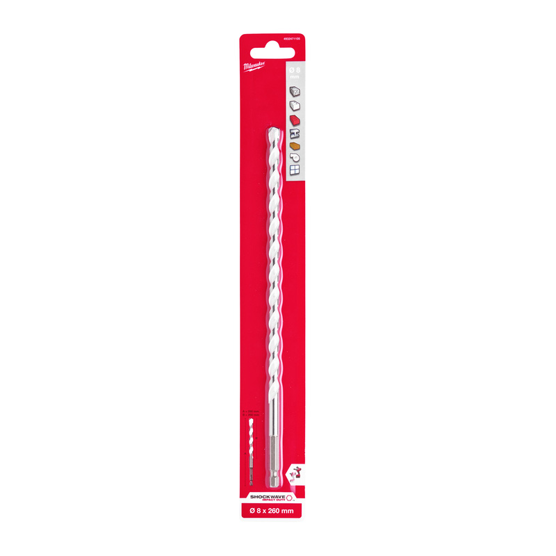 Milwaukee Multi materiaalboor SHOCKWAVE™ 8x250mm