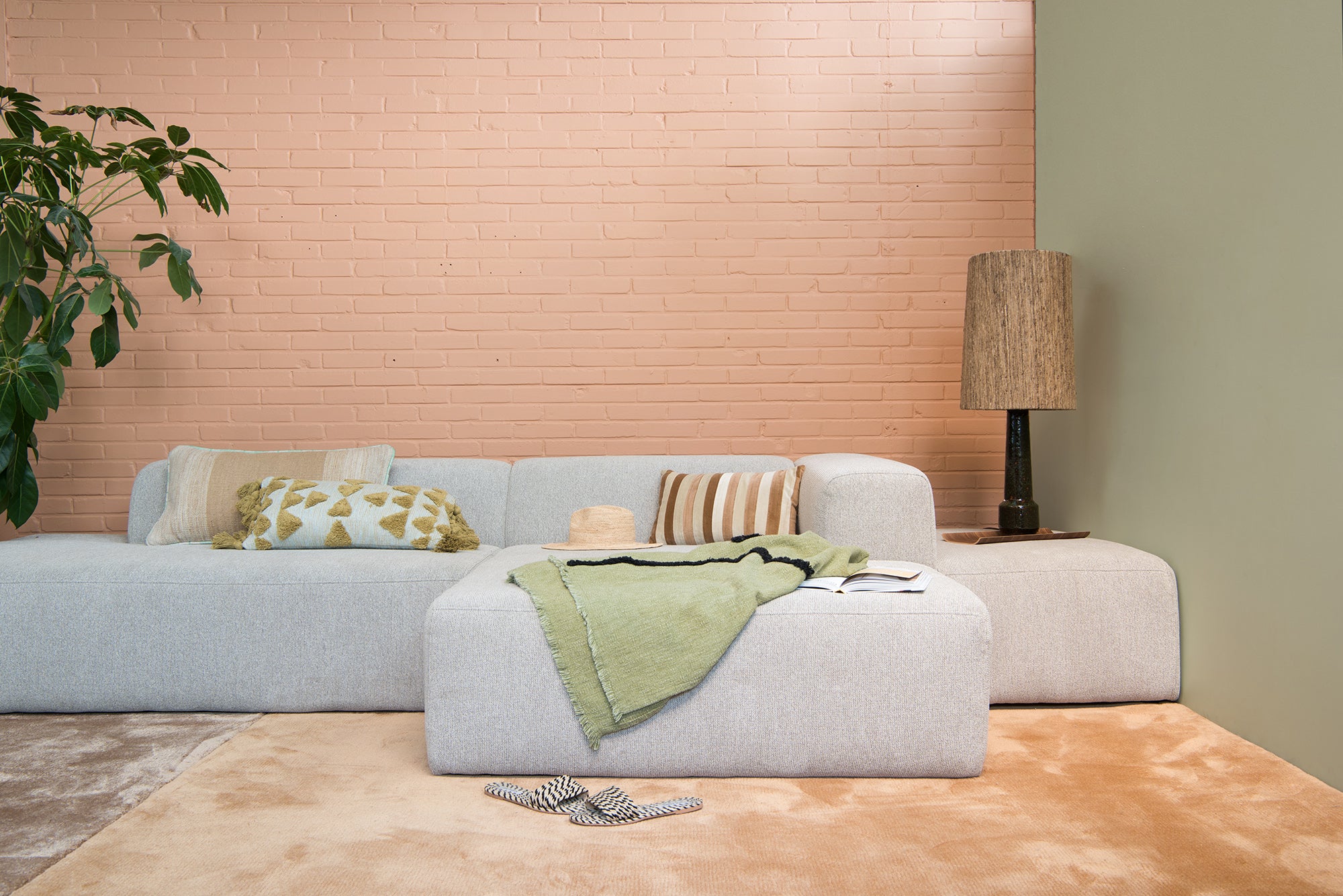 4X6 SOFA X6 modulaire hoekbank B rechts  beige melange - 288 cm