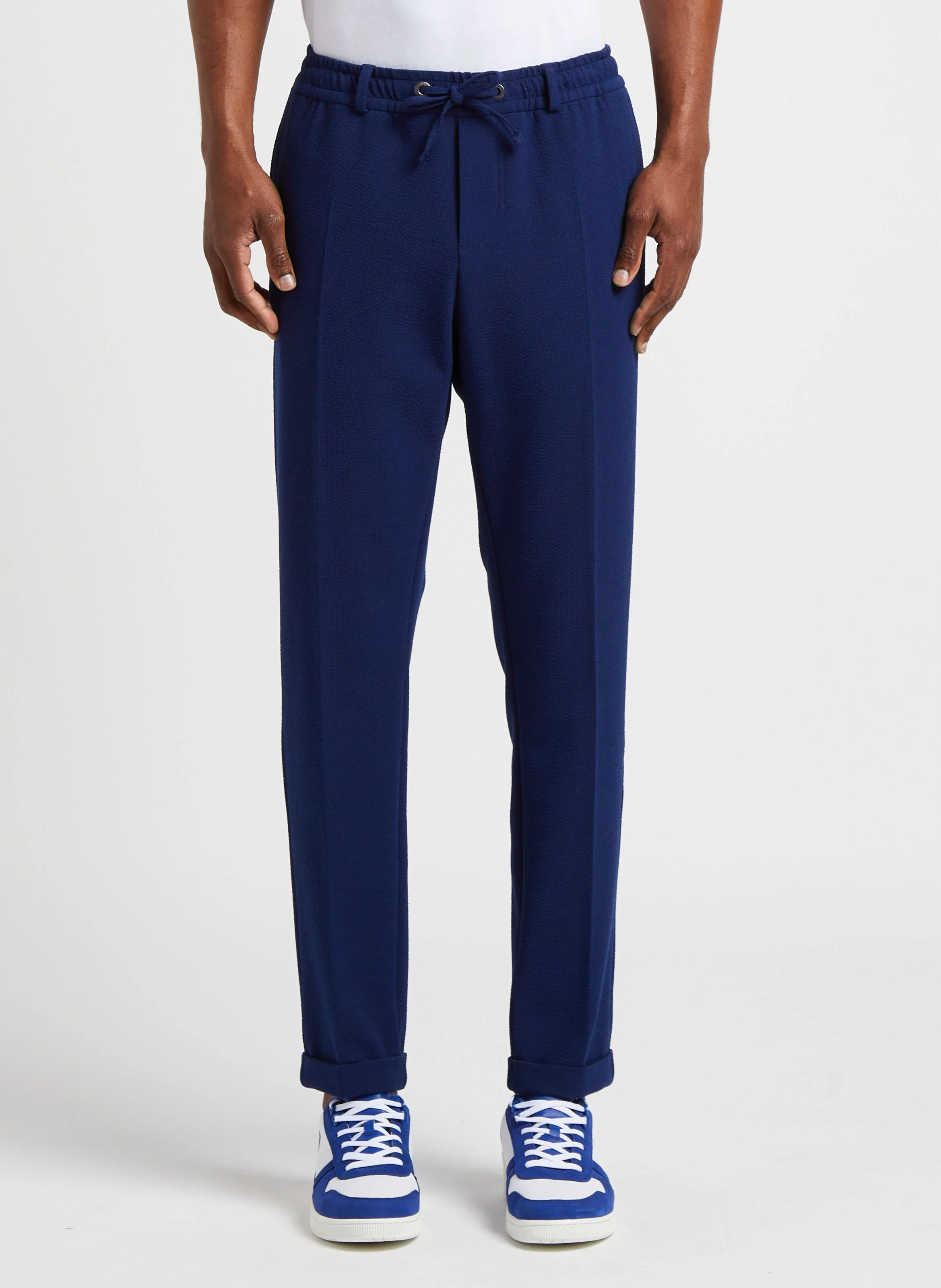 Jogging slim texturé| Bleu