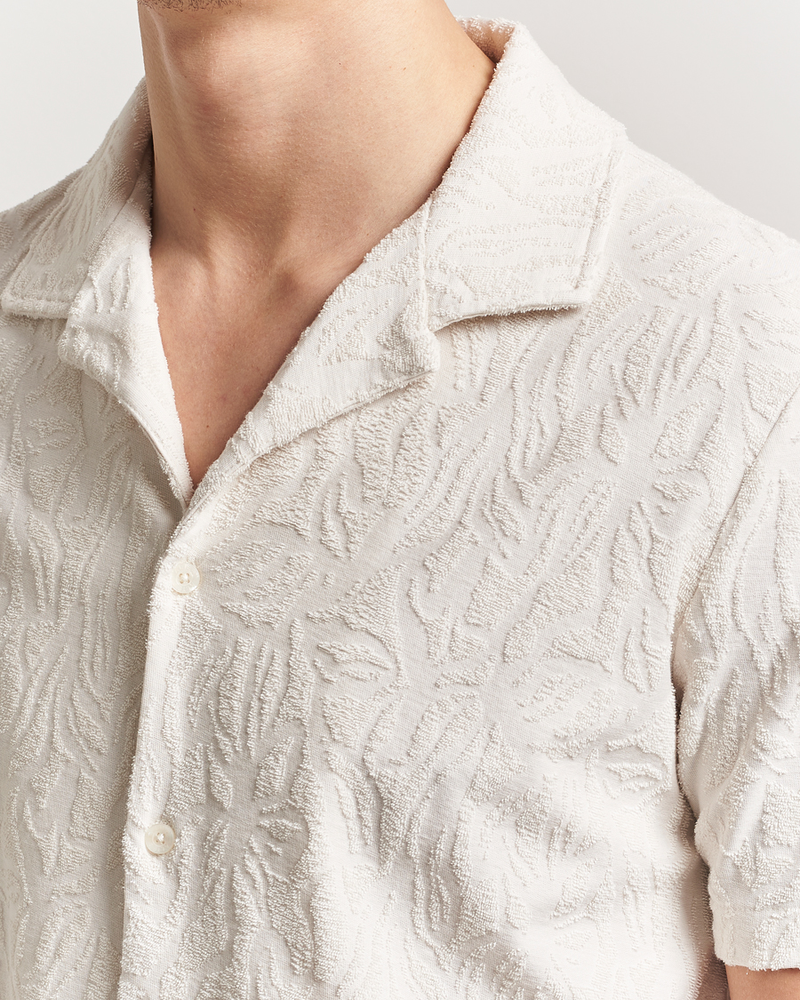 Altea Terry Jacquard Cotton Polo Off White