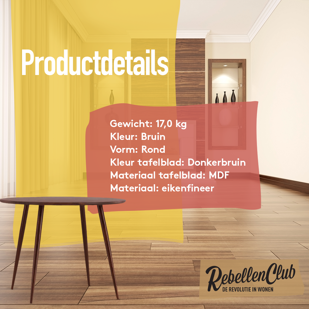 Rebellenclub Havdhem Eetkamertafel - Ã¸100 cm - Walnoot