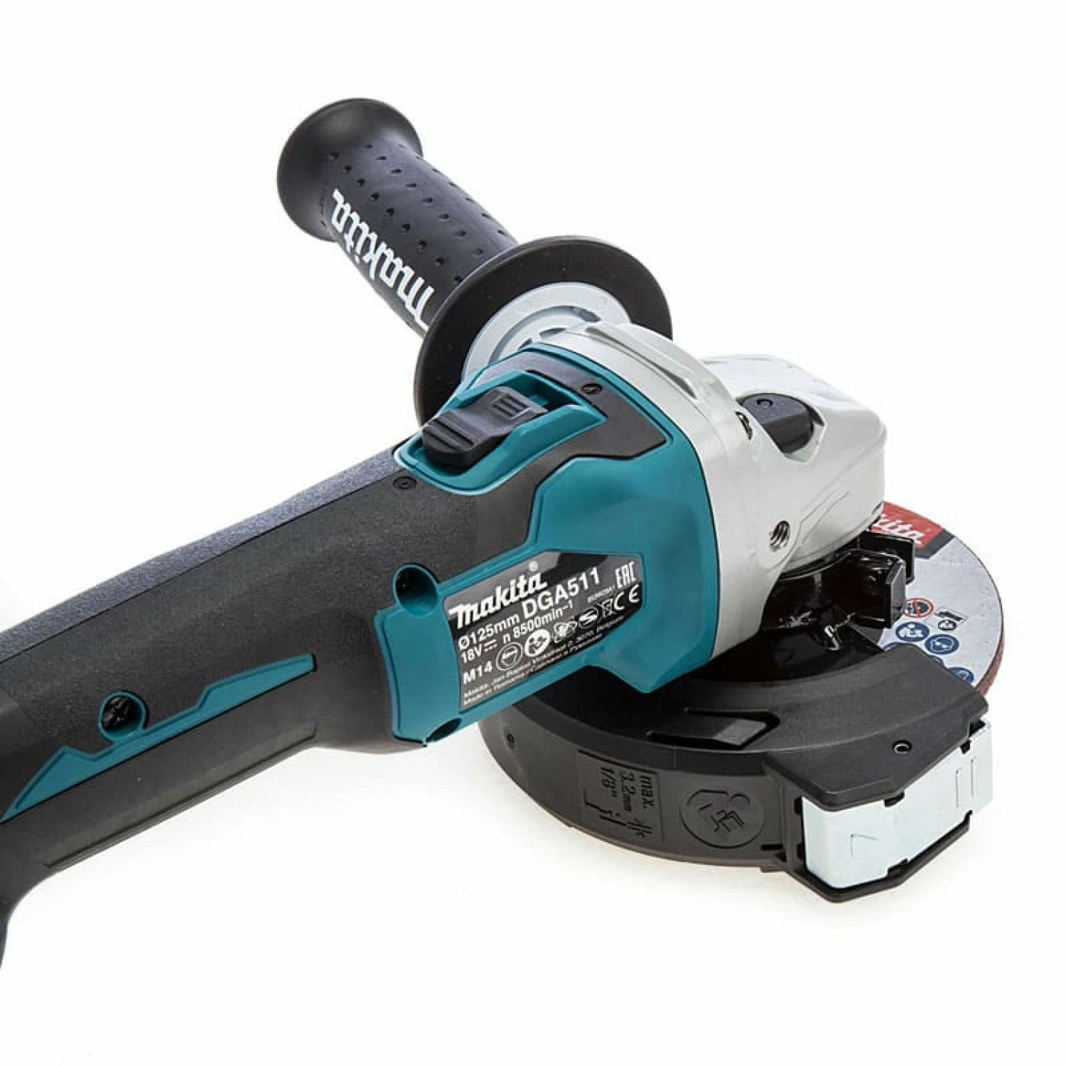 Makita DGA511Z 18V Li-Ion Accu haakse slijper body - 125mm - koolborstelloos