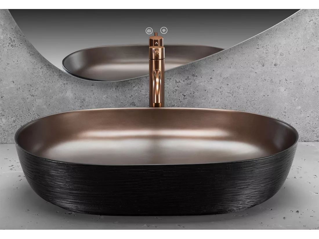Vasque À Poser Rea Cleo 61 Brush Copper Black