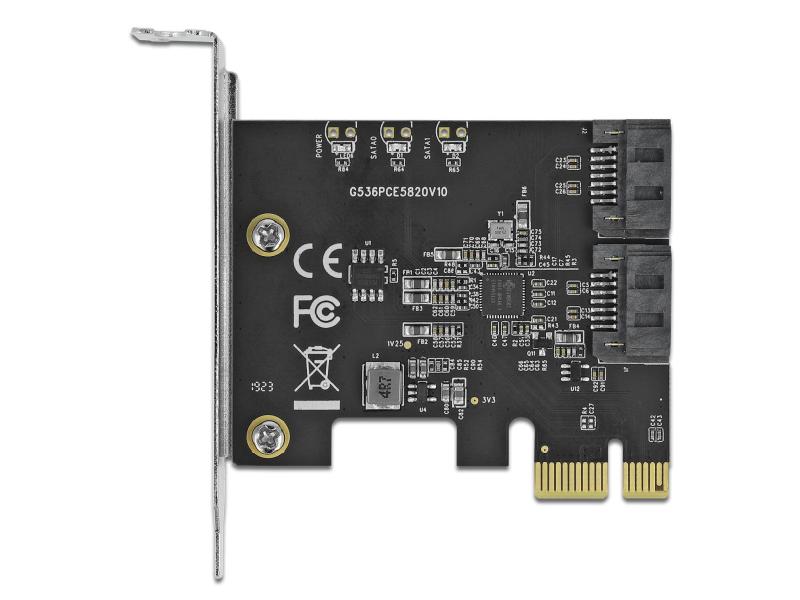 Delock Host Bus Adapter 2 Port SATA PCIe  Karte Delock 2 Port SATA PCI Express Karte – Low Profile Formfaktor