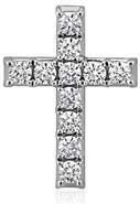 Kruis hanger met lab gekweekte diamanten, witgoud, platina