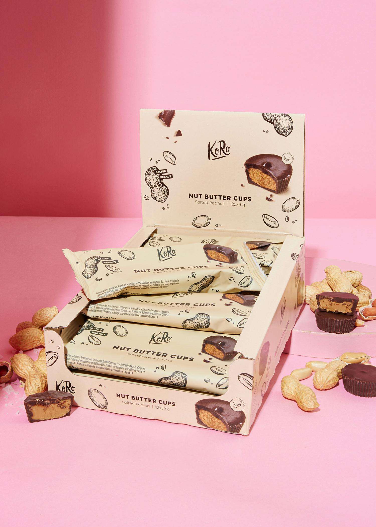 Bio Nut Butter Cups Salted Peanut 12 x 3 x 13 g