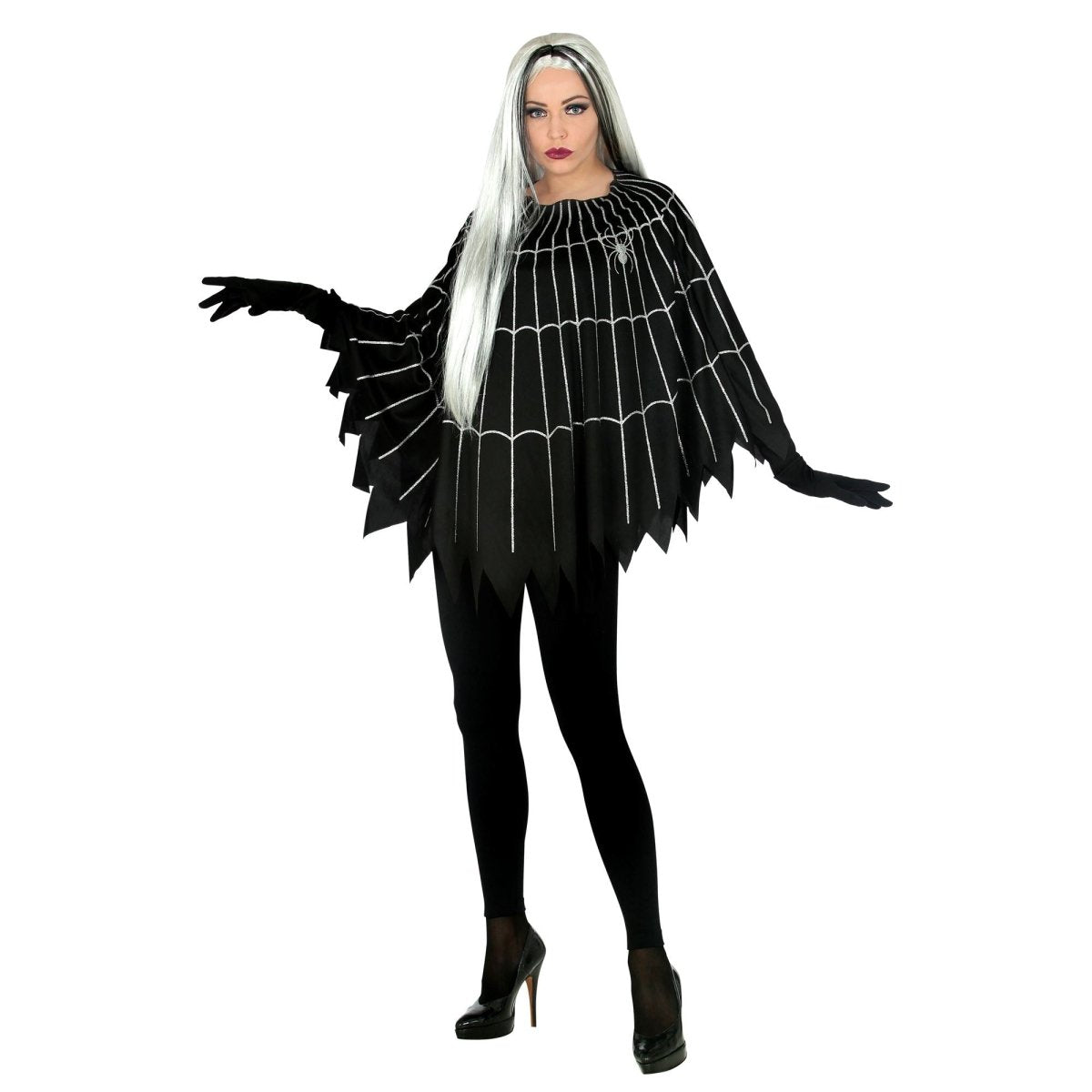 Halloween Poncho Spinnenweb