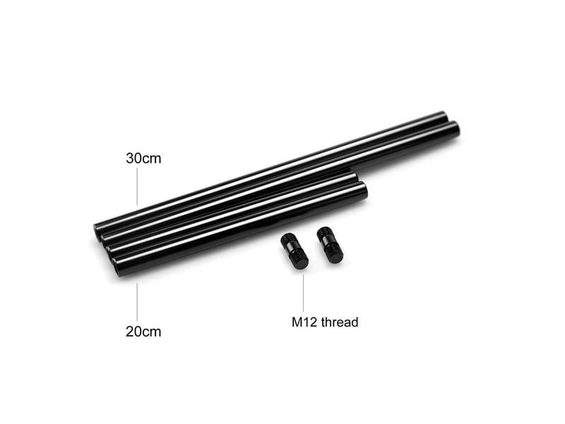 Smallrig 15 mm Aluminium Rod (4 Stück) inkl. Rod-Schrauben Aluminiumrods mit 15 mm Durchmesser und M12-Gewinde