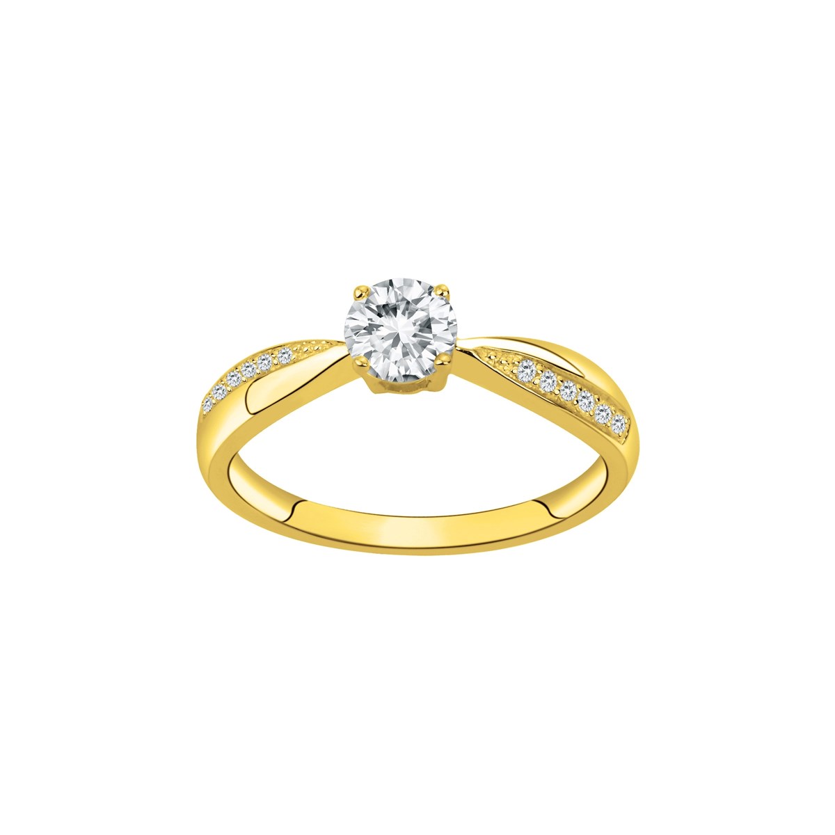 Bague en Plaqué Or avec  blanc