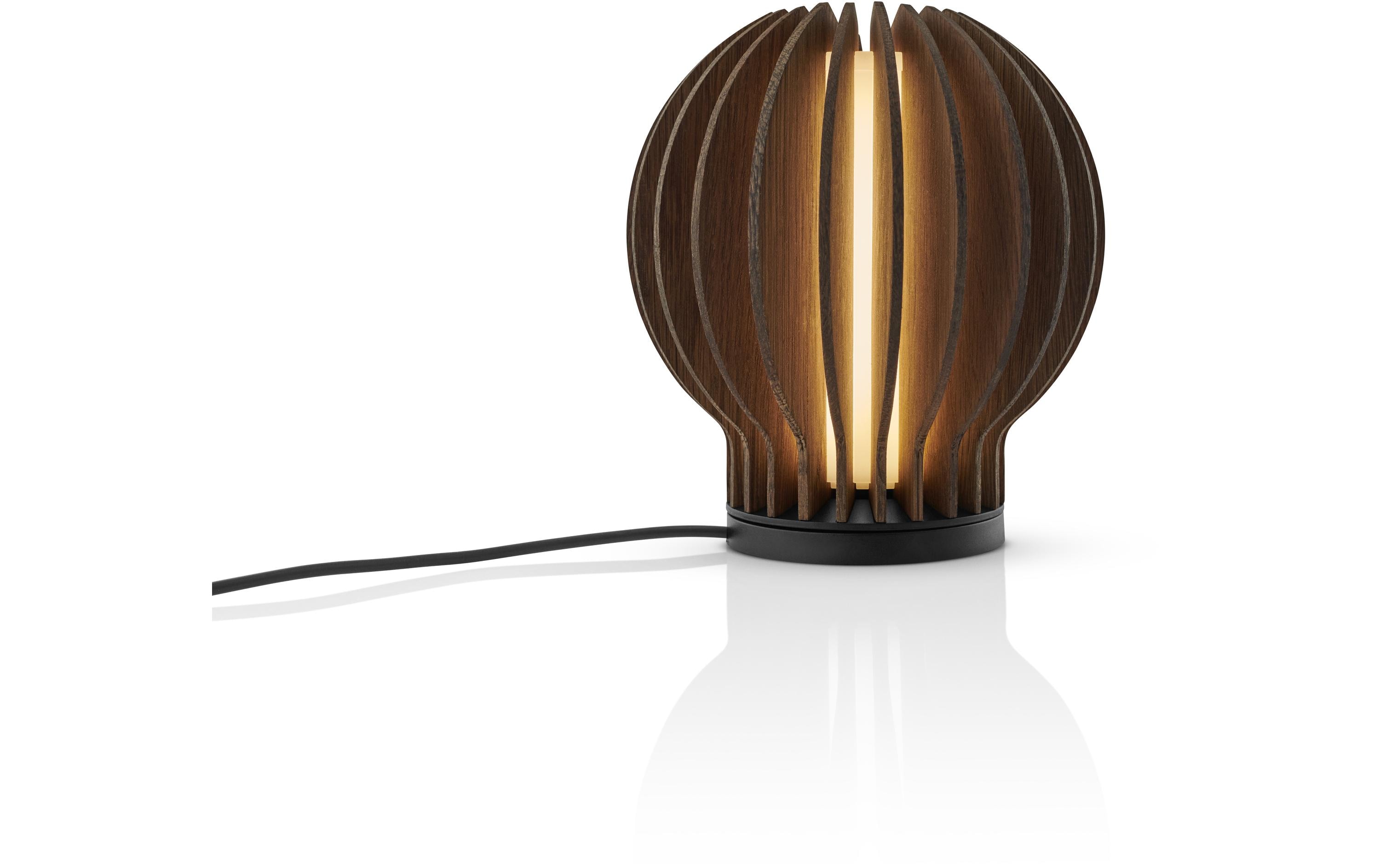 Tischleuchte Radiant rund, 15 cm, Smoked<br>LED-Lampe aus Eichenholz