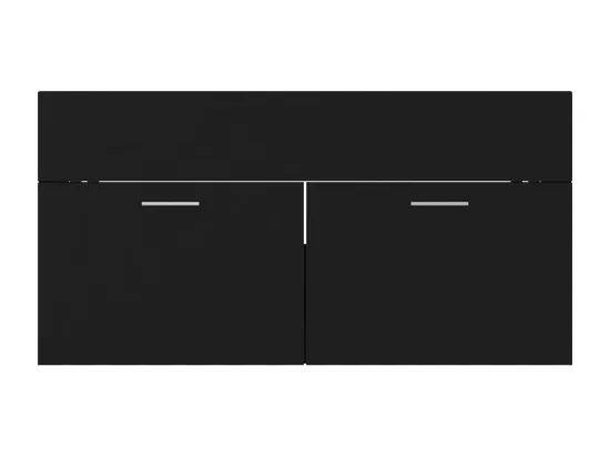 Armoire d'évier Noir 90x38,5x46 cm Bois d’ingénierie