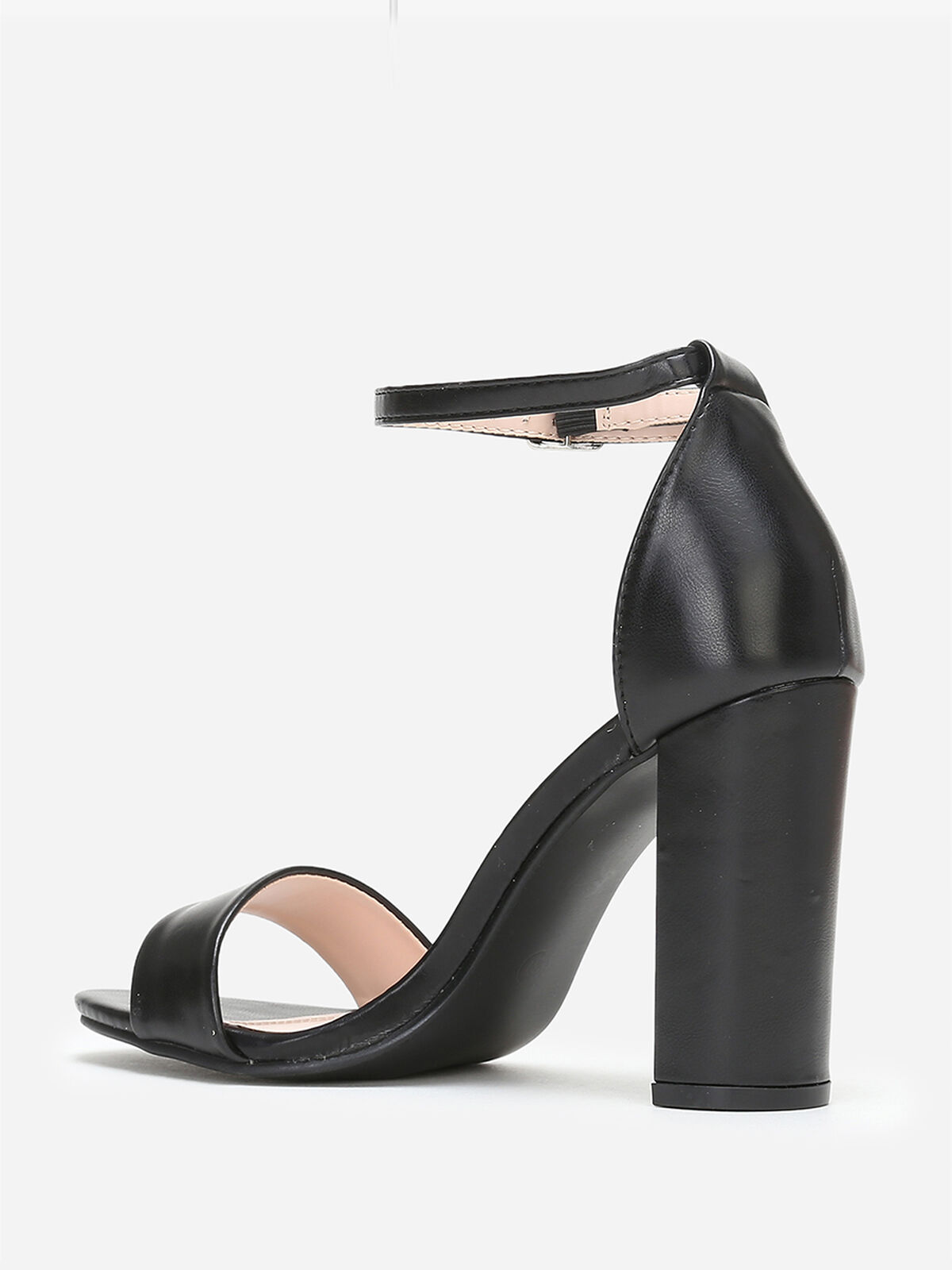 Sandales simple à talon demi-lune- Noir